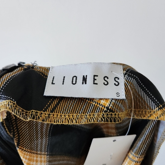 Urban Outfitters Lioness Sun City Plaid Sweetheart Neck Mini Dress Yellow Small - Picture 11 of 13